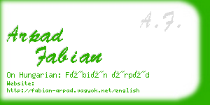 arpad fabian business card